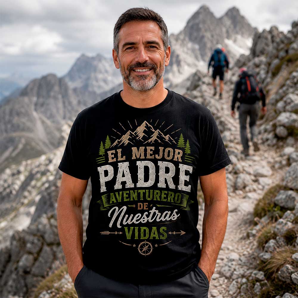 Camiseta día del padre «El Mejor Padre Aventurero de Nuestras Vidas»