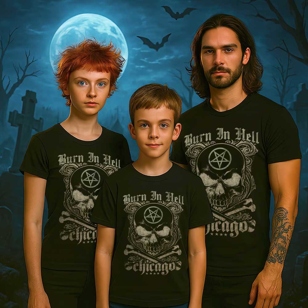 Camiseta de calaveras «Burn in Hell»