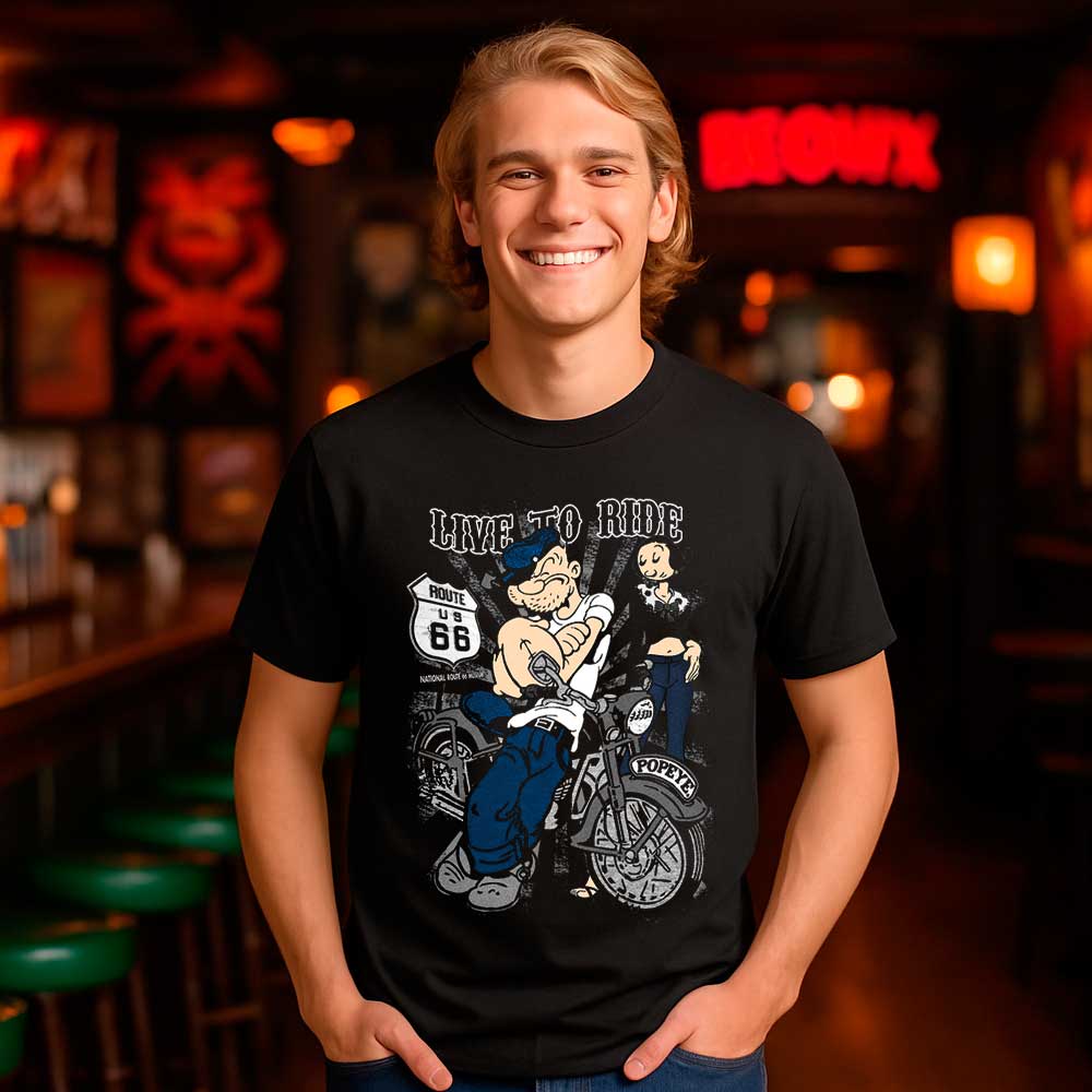 Camiseta de «POPEYE MOTERO» hombre, mujer y niño