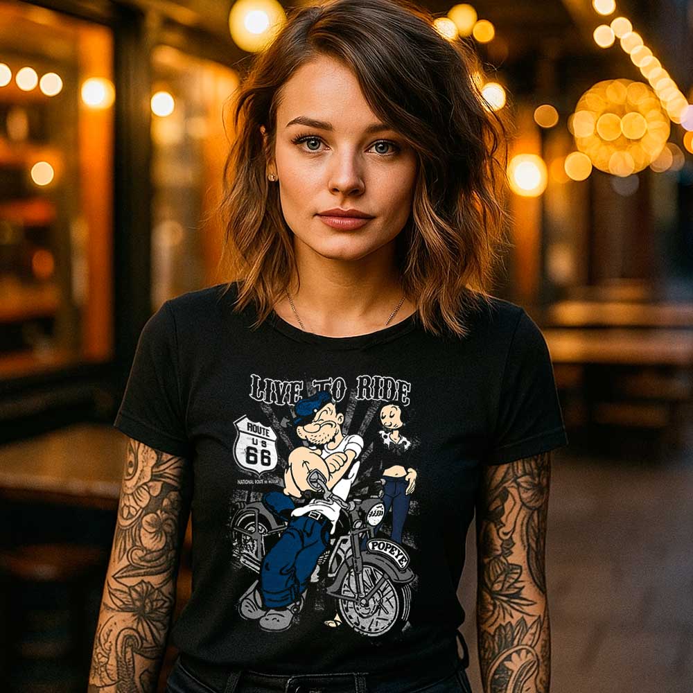 Camiseta de «POPEYE MOTERO» hombre, mujer y niño