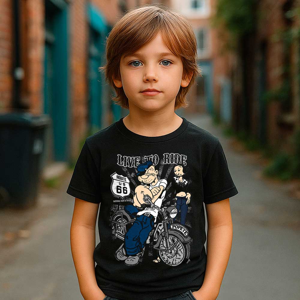 Camiseta de «POPEYE MOTERO» hombre, mujer y niño