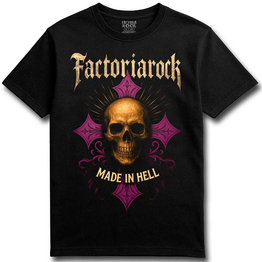 Camiseta de calavera «MADE IN HELL» hombre, mujer y niño