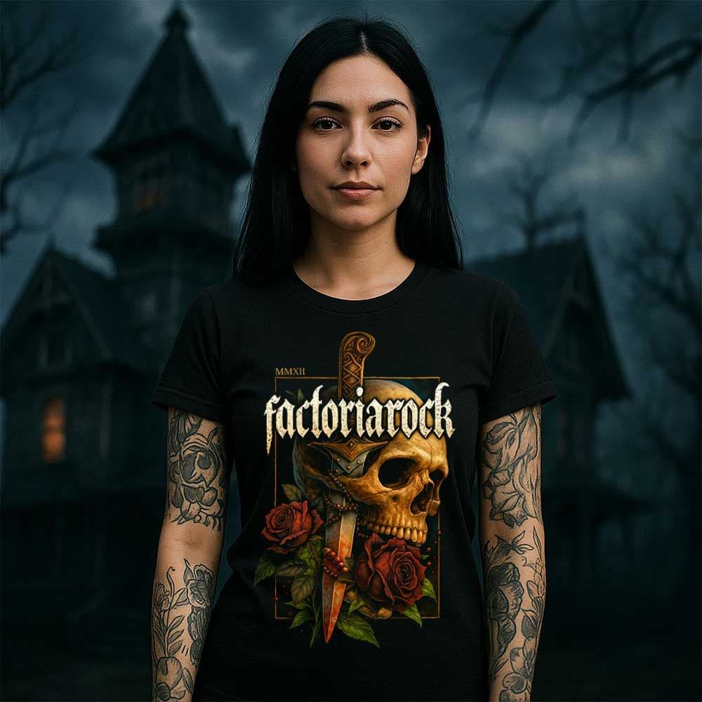 Camiseta de calavera «SKULLS N’ ROSES» hombre, mujer y niño