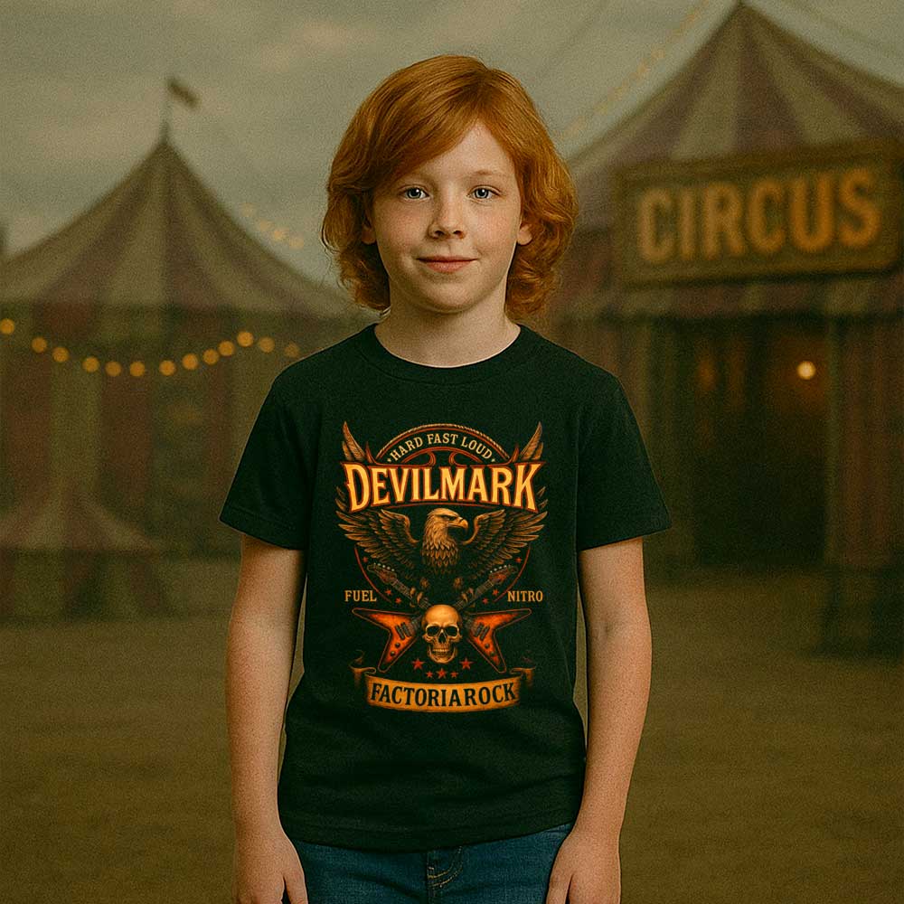 Camiseta de rock «DEVIL MARK» hombre, mujer y niño