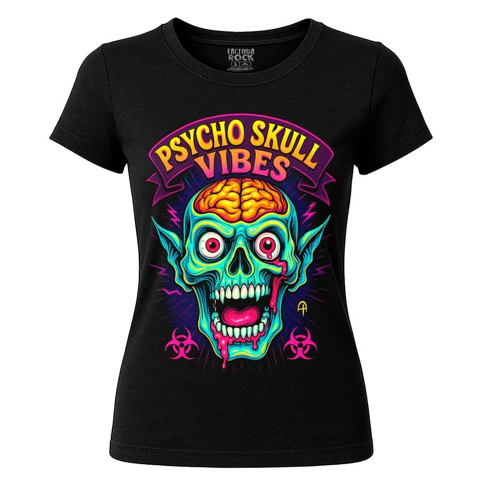 Camiseta de Rock «Psycho Skull Vibes» hombre, mujer y niño