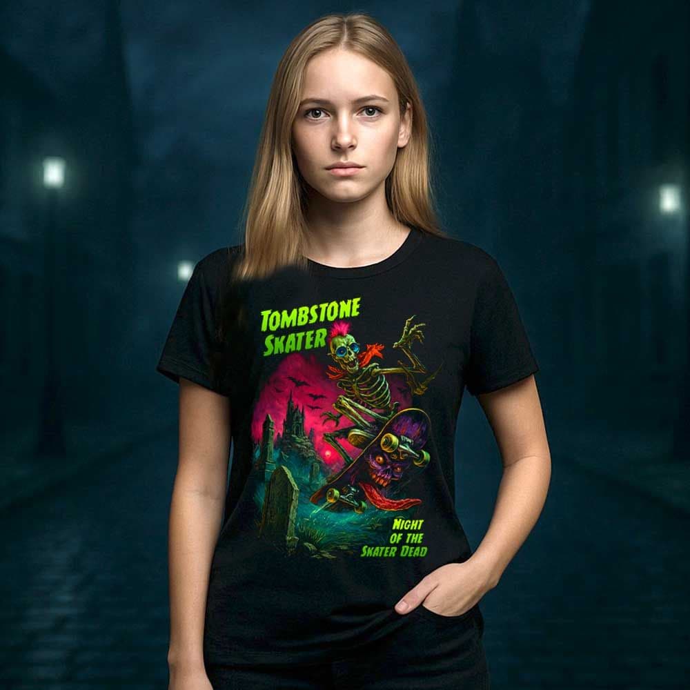 Camiseta de rock «Tombstone Skater» hombre, mujer y niño
