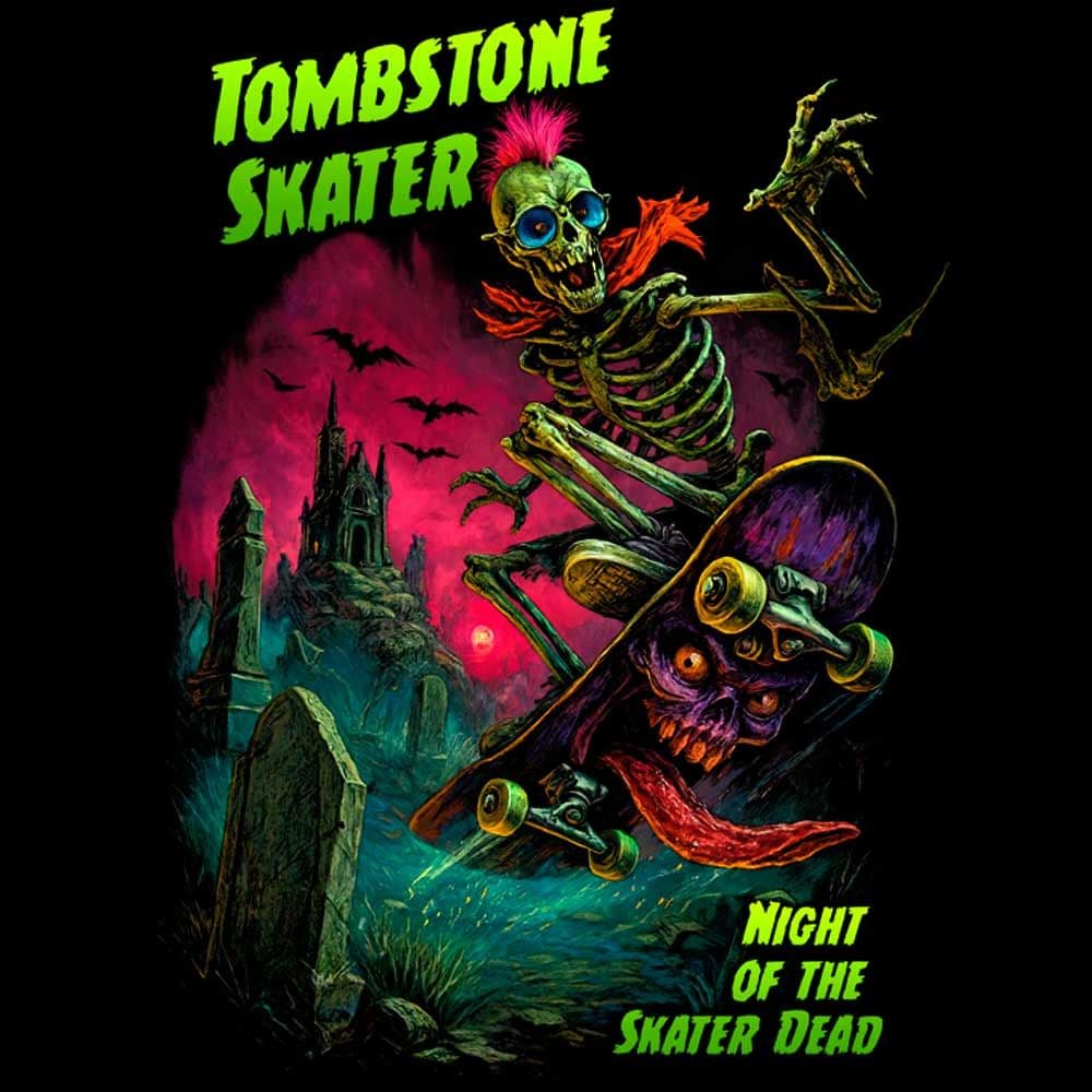 Camiseta de rock «Tombstone Skater» hombre, mujer y niño