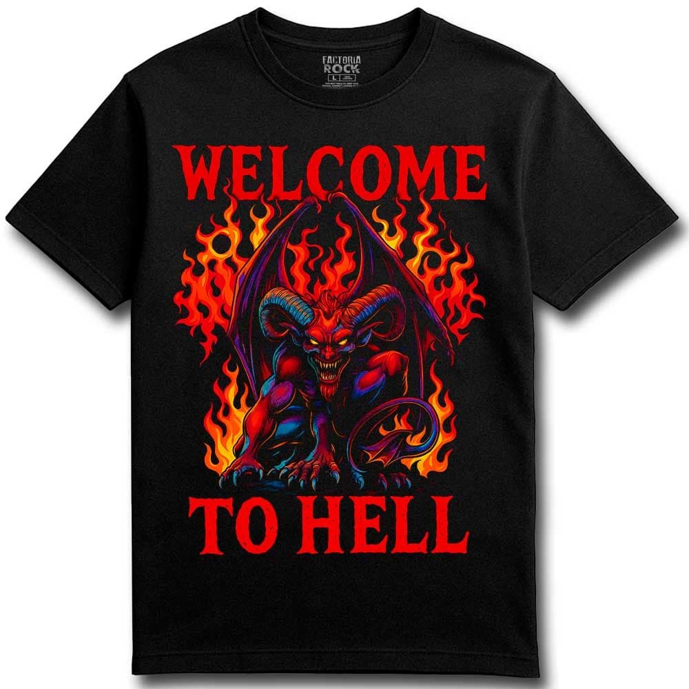 Camiseta de Rock «Welcome to Hell» hombre, mujer y niño