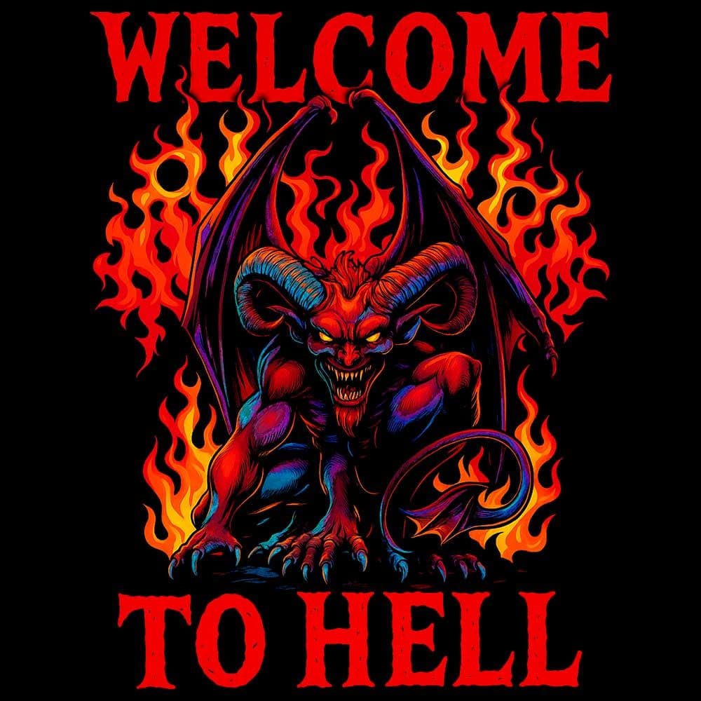 Camiseta de Rock «Welcome to Hell» hombre, mujer y niño