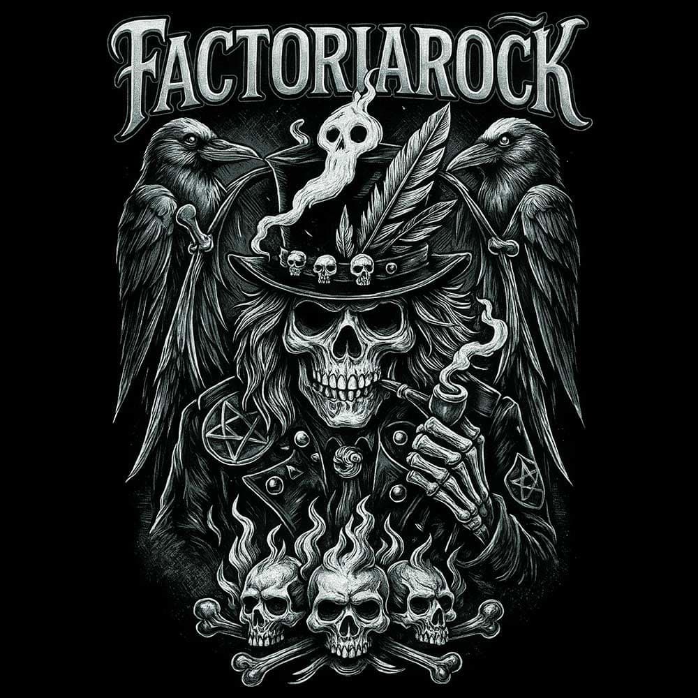 Camiseta de Rock «Voodoo Skull» hombre, mujer y niño