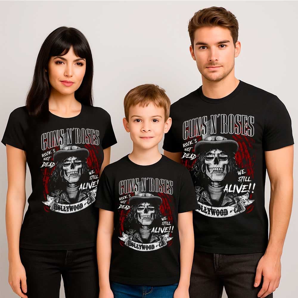Camiseta GUNS N’ ROSES – Slash Skull para hombre, mujer y niño