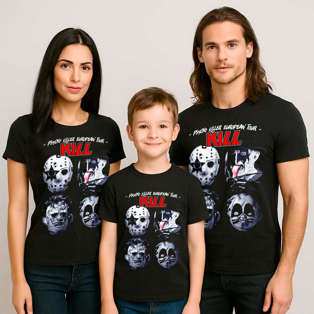 Camiseta «Psycho Killer – KILL» hombre, mujer y niño